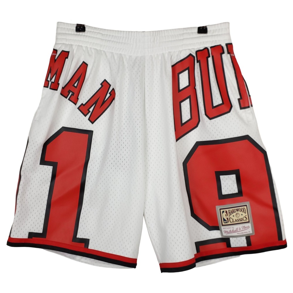 Dennis Rodman Chicago‎ Bulls Mitchell & Ness NBA Large Jersey Shorts White NWT